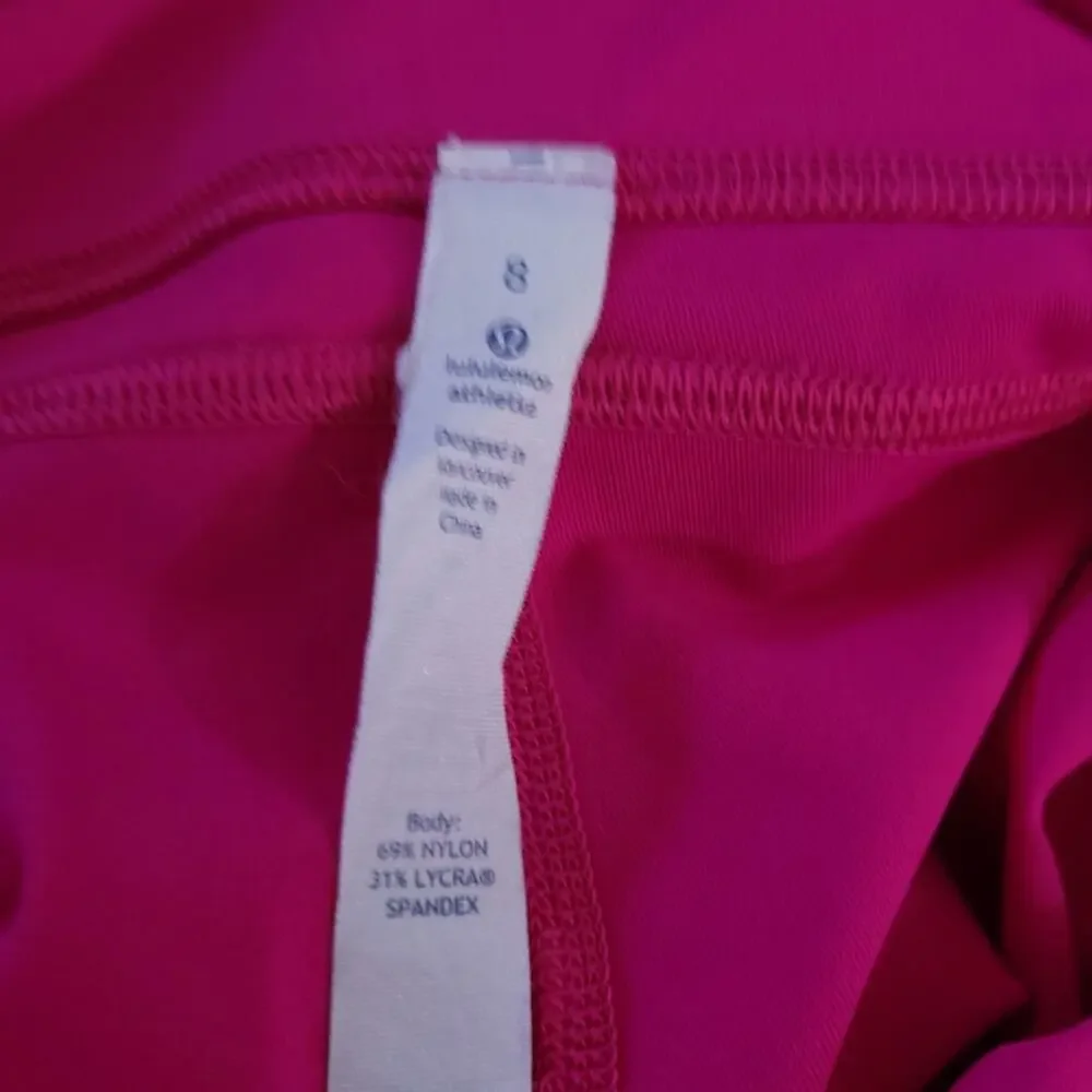 Lululemon All You Need Crop Leggings SZ 8 Hot Pink Barbiecore Hot Pink Athletic